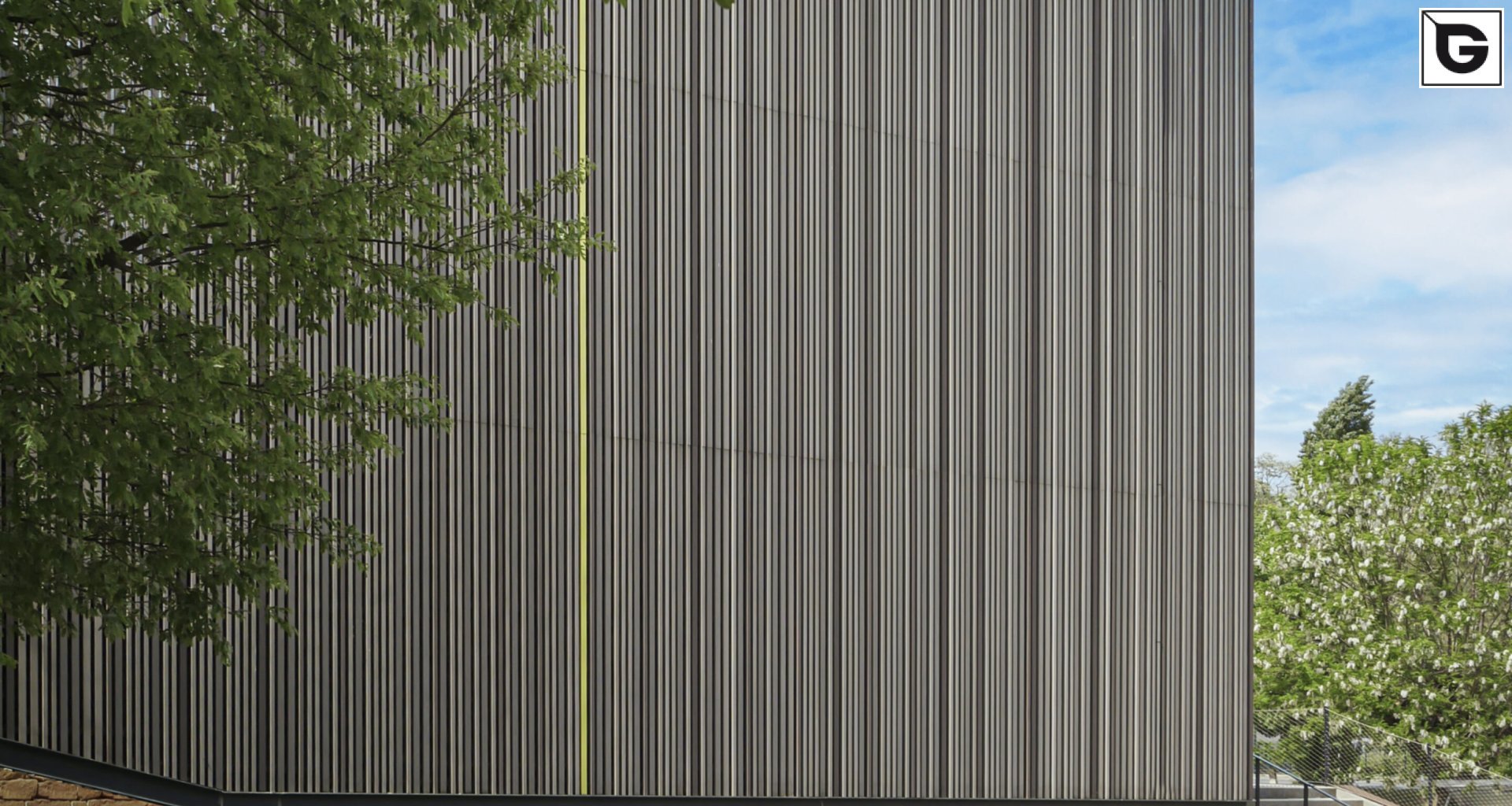 Institutionelle Einrichtungen_Offene Fassadenverkleidung - verti._Sporteinrichtung