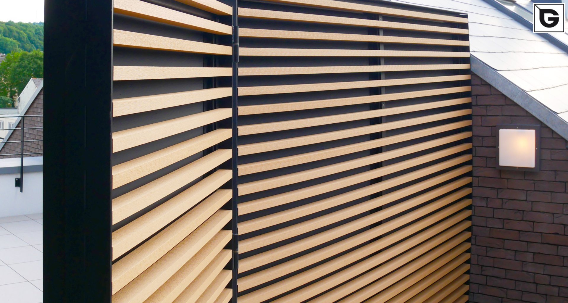 Wohngebäude_Sichtblenden, Gitterwerk, Sichtschutz_Wohnhaus